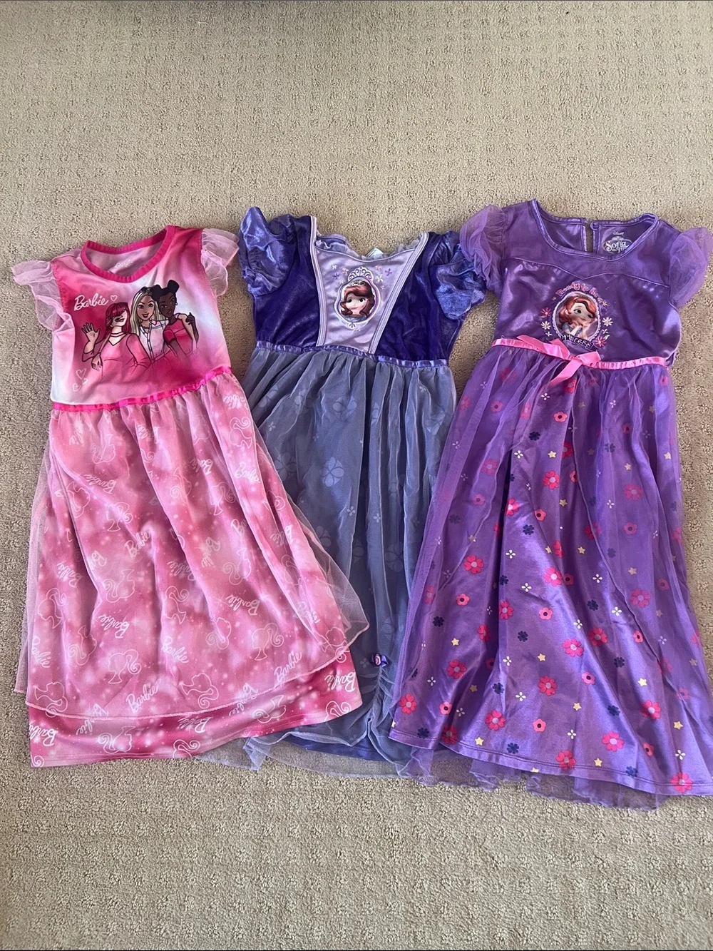 Disney Pink and Purple Girls' Character Nightgowns Set